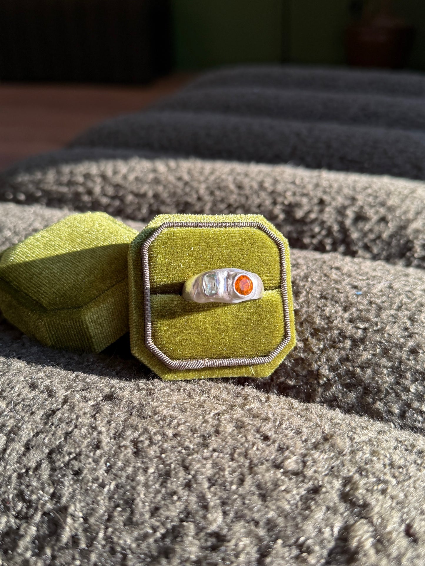 Sterling Silver Sunset Stone Ring