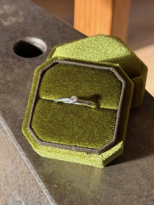 Sterling Silver .25ct Lab Diamond Ball Ring