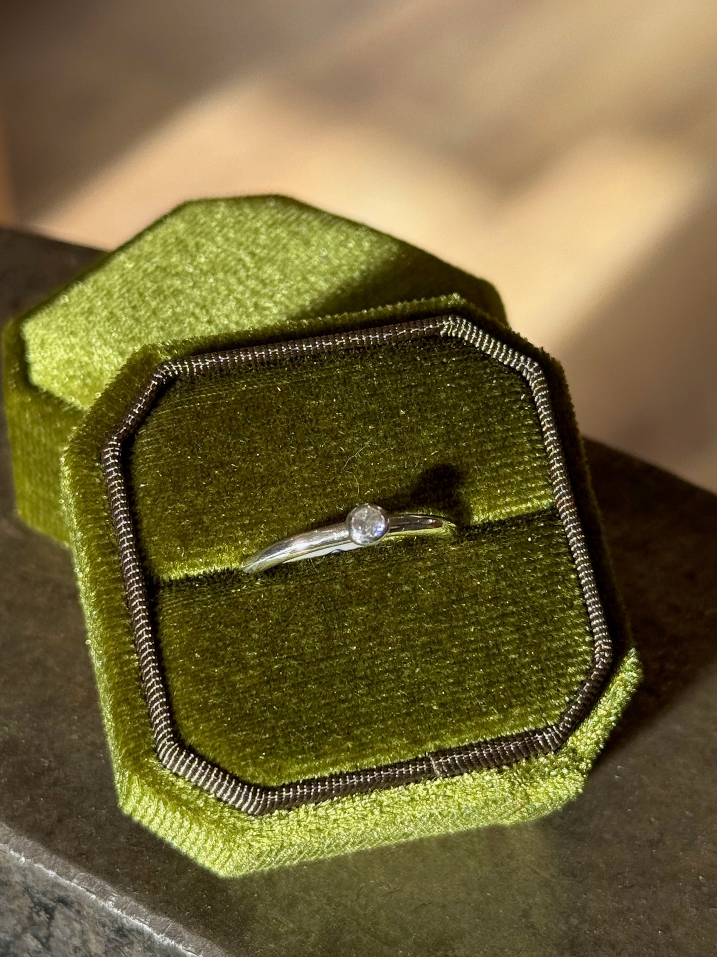 Sterling Silver .25ct Lab Diamond Ball Ring