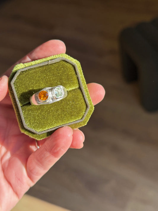 Sterling Silver Sunset Stone Ring